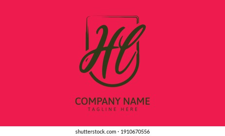 HL Initials, handwriting logo vector