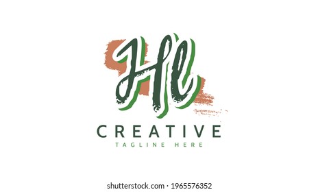 HL Initials, handwriting logo vector