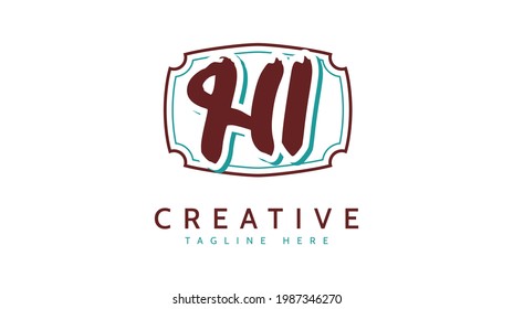 HL Initials, handwriting logo vector