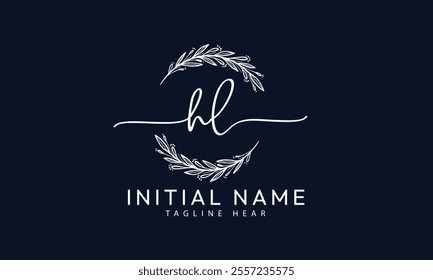 HL L H  initial signature logo template vector