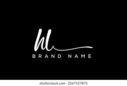 HL letter beauty handwriting vector logo. 