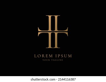 HL letter golden logo design, LL Logo HL logo