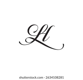 Logotipo de la letra de HL, logotipo de lujo de HL, diseño del logotipo del Vector de las iniciales de HL	