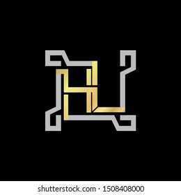 HL Letter monogram with abstrac concept style design