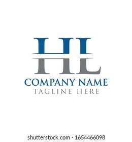 Plantilla vectorial de diseño de logotipo de tipo de letra HL. Diseño del logotipo HL de la letra abstracta