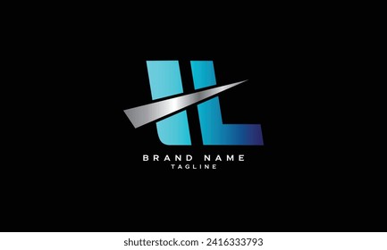 HL, LH, Abstract initial monogram letter alphabet logo design