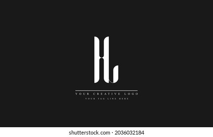 HL LH H L abstract vector logo monogram template