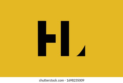 HL or LH and H or L Letter Initial Logo Design, Vector Template