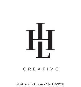 hl or lh logo design vector icon luxury symbol