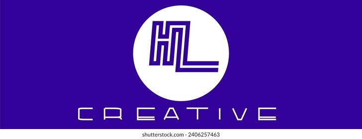 HL-Logo abstrakte Kreis Schriftart kreative Identität Symbol Vektorvorlage