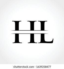 HL Logo Design Vector Template. Initial Linked Letter HL Vector Illustration