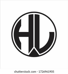 HL Logo monogram circle with piece ribbon style on white background