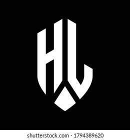hl logo monogram with emblem shield style design template