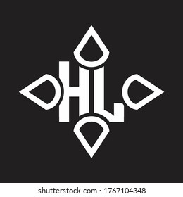 HL Logo monogram with four cone rounded by the shape design template