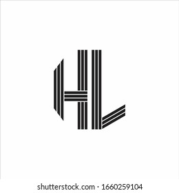 Estilo de esquema de monograma del logotipo HL vinculado aislado en fondo blanco
