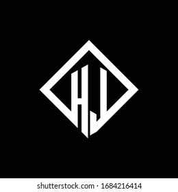 Monograma del logotipo HL con plantilla de diseño de estilo giratorio cuadrado