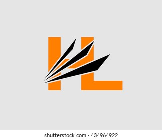 HL Logo. Vector Graphic Branding Letter Element
