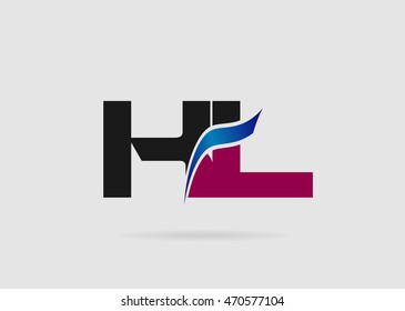 HL Logo. Vector Graphic Branding Letter Element
