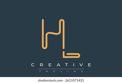 HL Minimalistic Line Art Logo Design with Abstract Lettering. Abstract minimalistic logo design featuring a sleek line art style.