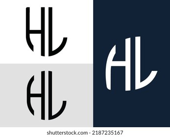 HL modern initial letter logo design vector bundle. It will be suitable for which company or brand name start those initial.