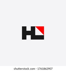 HL monogram logo black and red arrow accent