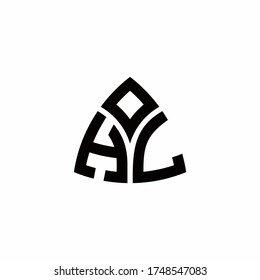 HL monogram logo with modern triangle style design template isolated on white background