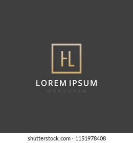 HL. Monogram of Two letters H & L. Luxury, simple, stylish and elegant HL logo design. Vector illustration template.

