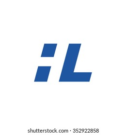 HL negative space letter logo blue