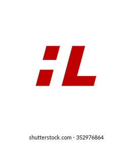 HL negative space letter logo red
