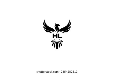  HL Phoenix Logo Bold Minimal Tech Bird Symbol for Artificial Intelligence Branding