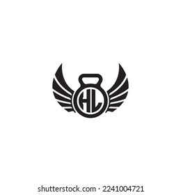 HL simple fitness gym concept in high quality professional design that will print well across any print media