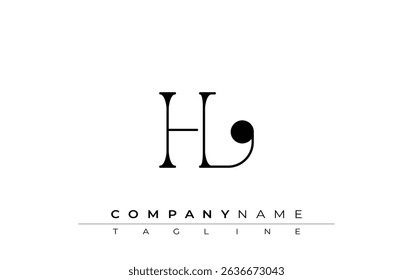 HL Typography Logo Design. Stylish monogram design depiction featuring the letters H and L combined in an artistic signature style, delivering a unique and creative visual representation.