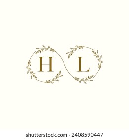 Infinito de boda HL en un elegante monograma con un diseño profesional de alta calidad que se imprimirá bien