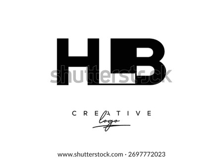 HLB Creative Elegant Monogram logo Design Featuring Bold Modern Typography With a Stylish Gold Accent And Artistic Black Brush Stroke Background. This Minimal And Creative Letter Logo.