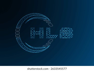 Diseño de Vector de logotipo de letra de polietileno baja HLB. Diseño de logotipo de poliéster inferior de HLB. 