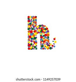 h-letter from colored bubbles. Bubbles design. Vector illustration.