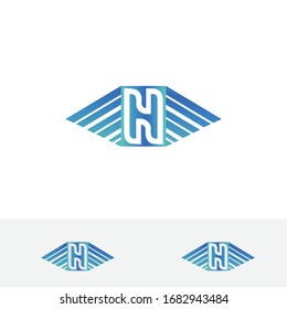 H,LOGOTIPO DE LETRA CON DISEÑO DE ICONOS