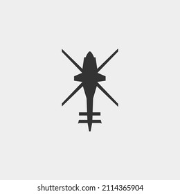 Signo de la ilustración del icono del vector de Hlicopter
