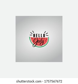 hllo july vector icon templet