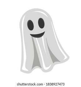 Hlloween ghost for design isolated on background, such logos. Vector illustration