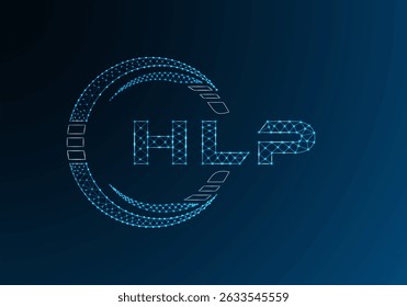 HLP low poly letter logo vector design. HLP lower poly logo design. 