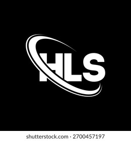 Logotipo de HLS. Carta HLS. Diseño de logotipo de letra HLS. Logotipo de HLS con el círculo y el logotipo del monograma en mayúsculas. Tipografía HLS para tecnología, negocio y marca inmobiliaria.