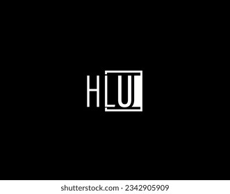HLU Logo and Graphics Design, Modern and Sleek Vector Art and Icons isolated on black background