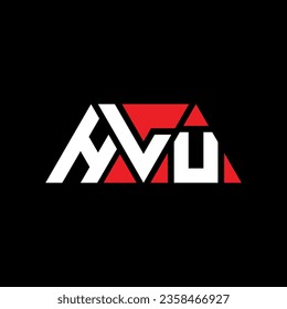 HLU triangle letter logo design with triangle shape. HLU triangle logo design monogram. HLU triangle vector logo template with red color. HLU triangular logo Simple, Elegant, and Luxurious design.
