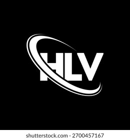 Logo de HLV. Carta HLV. Diseño del logotipo de la letra HLV. Logotipo de HLV inicial vinculado con el círculo y el logotipo del monograma en mayúsculas. Tipografía HLV para tecnología, negocio y marca inmobiliaria.