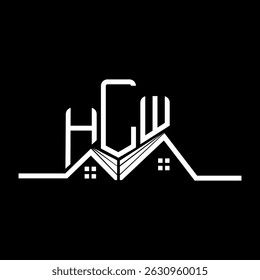 HLW Real State logo design, HLW logotipo simples e moderno. HLW design de alfabeto luxuoso  