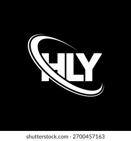 Logo de HLY. Carta SANTA. Diseño del logotipo de la letra de HLY. Logotipo de HLY inicial vinculado con el círculo y el logotipo del monograma en mayúsculas. Tipografía HLY para tecnología, negocio y marca inmobiliaria.