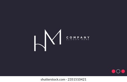 HM Alphabet letters Initials Monogram logo MH, H and M