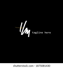 HM beauty monogram and elegant logo design