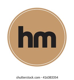 hm brown letters ,abstract background logo, design identity in circle, alphabet letter